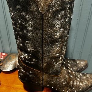 Corral leather Brown/ Black Embellished Cowboy Boots Corral Sz 10